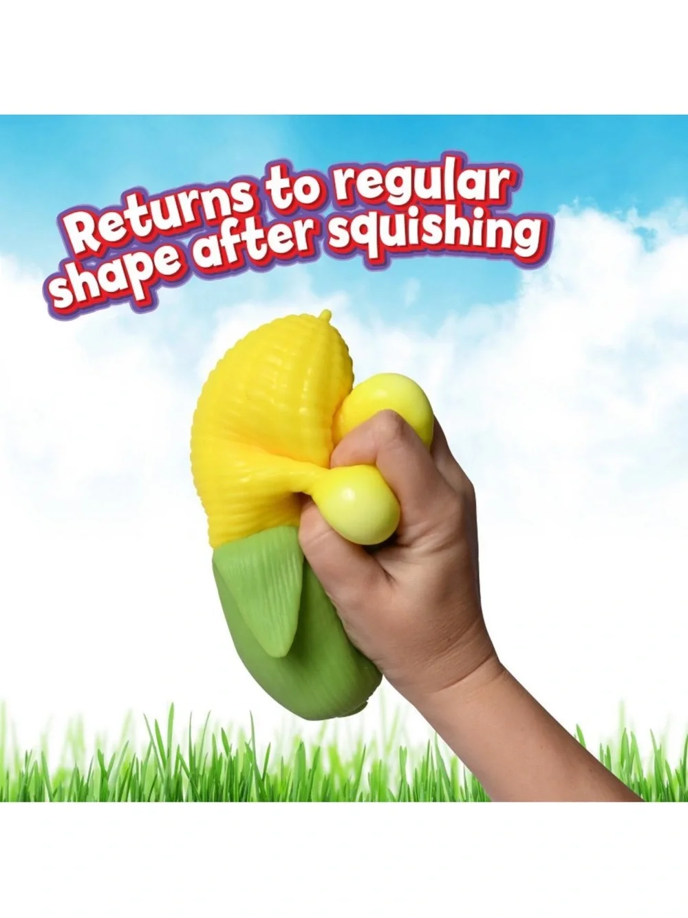 Sunny Days Squeezy Corn on the Cob Fidget Toy | New